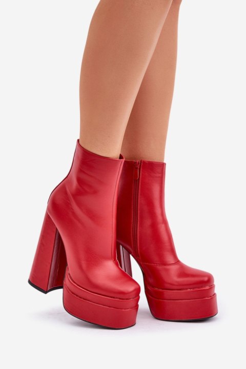 Botki Model Selahra JA-26 Red - Step in style Botki Model Selahra JA-26 Red - Step in style