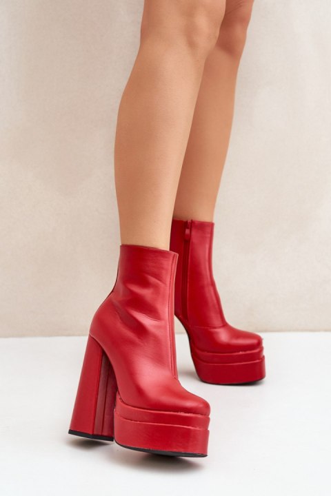 Botki Model Selahra JA-26 Red - Step in style Botki Model Selahra JA-26 Red - Step in style