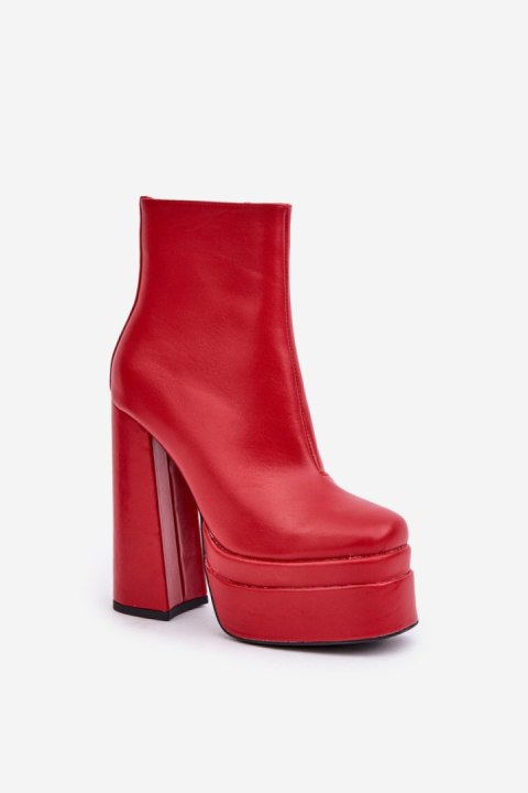 Botki Model Selahra JA-26 Red - Step in style Botki Model Selahra JA-26 Red - Step in style