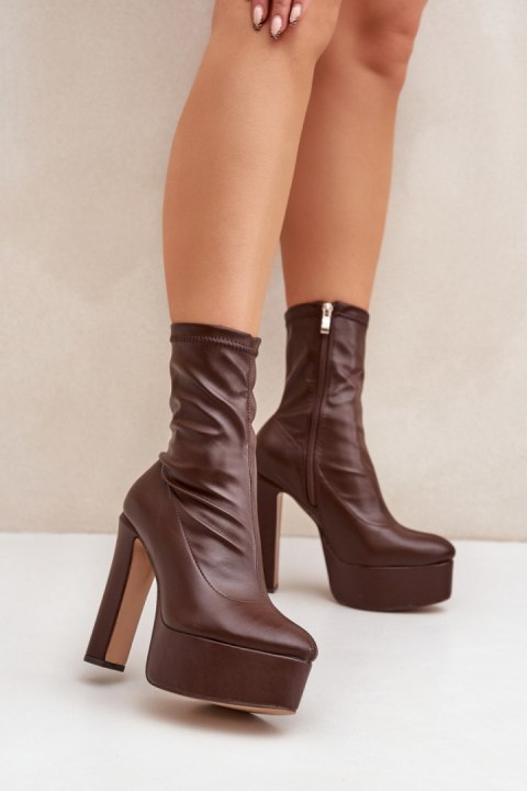 Botki Model Tennira C-243 Dark Brown - Step in style Botki Model Tennira C-243 Dark Brown - Step in style