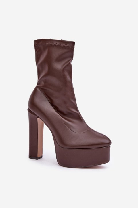 Botki Model Tennira C-243 Dark Brown - Step in style Botki Model Tennira C-243 Dark Brown - Step in style