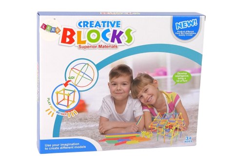LEAN Toys Zestaw Do Budowania Klocki Konstrukcyjne Patyczki Do Układania Słomki