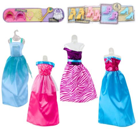 LEAN Toys Duży Zestaw Modowy Kolekcja Anlily Lalka Sukienki Akcesoria 24el.