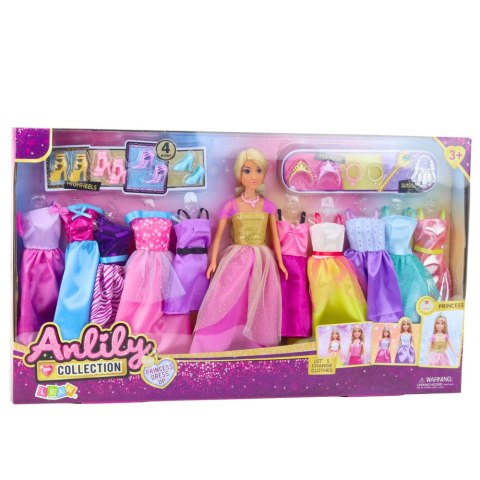 LEAN Toys Duży Zestaw Modowy Kolekcja Anlily Lalka Sukienki Akcesoria 24el.