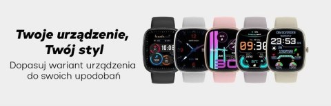 Smartwatch Damski GRAVITY GT18-1 Różowy Pasek Silikonowy + Czarny Pasek
