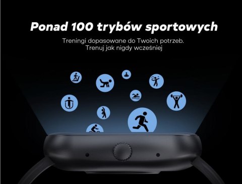 Smartwatch Damski GRAVITY GT18-5 Czarny Pasek Silikonowy + Szary Pasek
