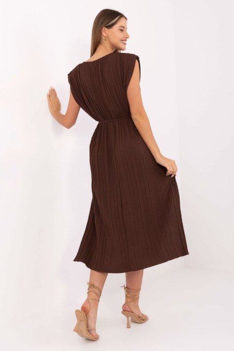 Sukienka Model DHJ-SK-21309.96 Dark Brown - Italy Moda Sukienka Model DHJ-SK-21309.96 Dark Brown - Italy Moda
