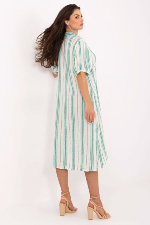 Sukienka Model TW-SK-BI-2451.84 White/Green - Och Bella Sukienka Model TW-SK-BI-2451.84 White/Green - Och Bella