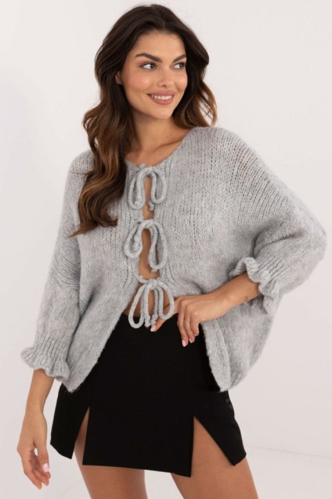 Sweter Damski Model MI-SW-2911.91 Grey - Italy Moda Sweter Damski Model MI-SW-2911.91 Grey - Italy Moda