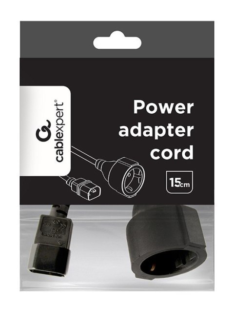 Adapter zasilania IEC320 C14->SCHUKO(F) 15 cm Gembird