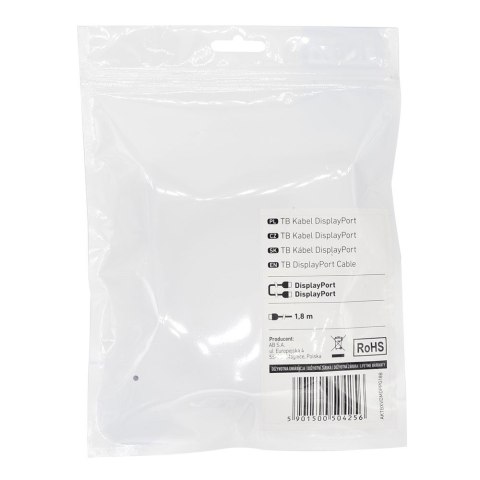 Kabel DisplayPort M/M 1.8 m. czarny v 1.1 TB Kabel DisplayPort M/M 1.8 m. czarny v 1.1 TB