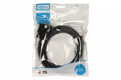 Kabel HDMI - DVI 1.8m DVI 24+1, pozłacany TB Kabel HDMI - DVI 1.8m DVI 24+1, pozłacany TB