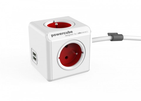 Listwa zasilająca PowerCube Extended USB 1,5m 2402RD/FREUPC Czerwona Allocacoc Listwa zasilająca PowerCube Extended USB 1,5m 2402RD/FREUPC Czerwona Allocacoc