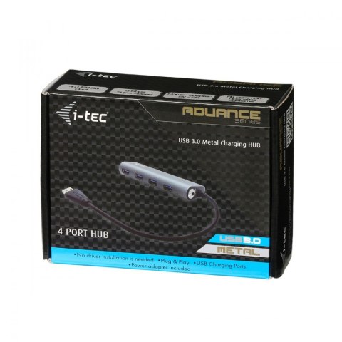 USB 3.0 Metal HUB Charging - 4 porty z zasilaczem/ładowaniem I-tec USB 3.0 Metal HUB Charging - 4 porty z zasilaczem/ładowaniem I-tec