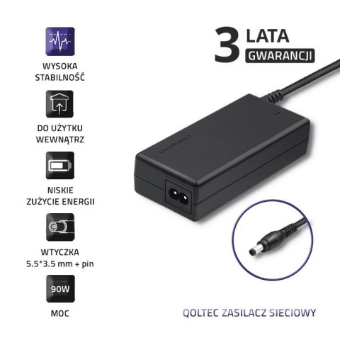 Zasilacz do Samsung 90W | 19V | 4.74A | 5.5*3.5+pin Qoltec