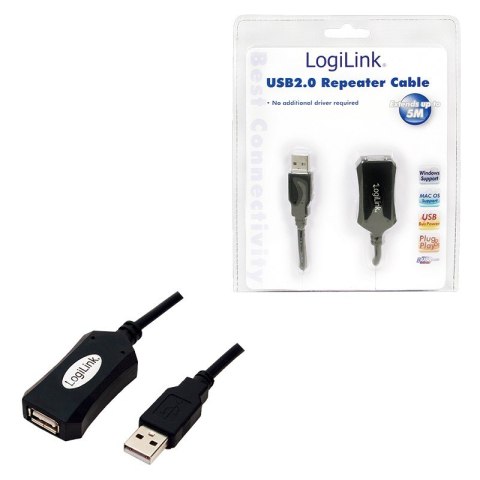 Kabel przedlużacz USB2.0, 5m LogiLink Kabel przedlużacz USB2.0, 5m LogiLink
