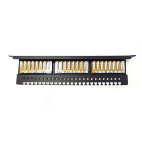Patch panel 19" 24 porty, kat.6, U/UTP, 1U, wspornik kablowy, czarny (kompletny) Digitus