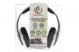 Stereo słuchawki z mikrofonem 4pin mini jack AUDIOFEEL2 WHITE Rebeltec