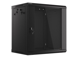 Szafa instalacyjna wisząca 19 12U 600X450mm czarna (drzwi szklane) Lanberg