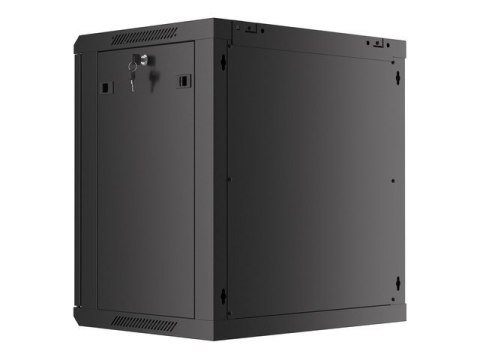 Szafa instalacyjna wisząca 19 12U 600X450mm czarna (drzwi szklane) Lanberg