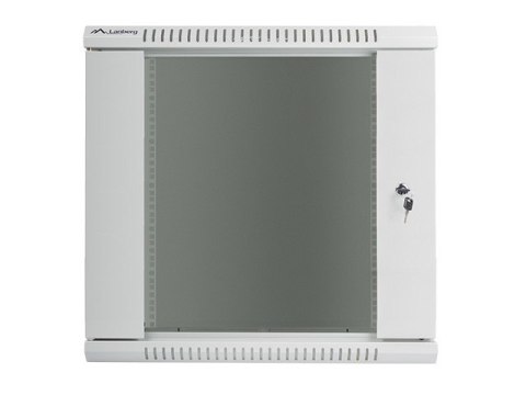 Szafa instalacyjna wisząca 19'' 12U 600X450mm szara (drzwi szklane) Lanberg