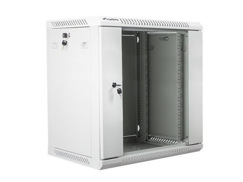 Szafa instalacyjna wisząca 19'' 12U 600X450mm szara (drzwi szklane) Lanberg