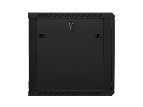 Szafa instalacyjna wisząca 19'' 12U 600X600mm czarna (drzwi szklane)