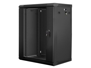 Szafa instalacyjna wisząca 19'' 15U 600X450mm czarna (drzwi szklane) Lanberg