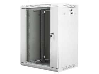 Szafa instalacyjna wisząca 19'' 15U 600X450mm szara (drzwi szklane) Lanberg