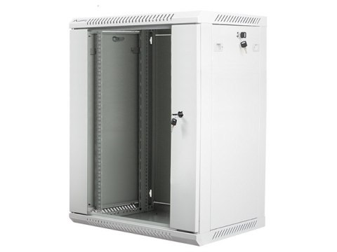 Szafa instalacyjna wisząca 19'' 15U 600X450mm szara (drzwi szklane) Lanberg
