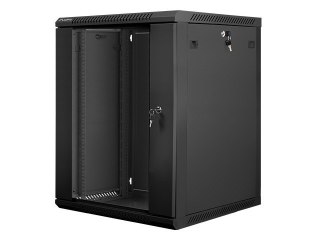 Szafa instalacyjna wisząca 19'' 15U 600X600mm czarna (drzwi szklane) Lanberg