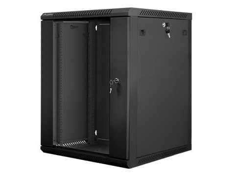 Szafa instalacyjna wisząca 19'' 15U 600X600mm czarna (drzwi szklane) Lanberg