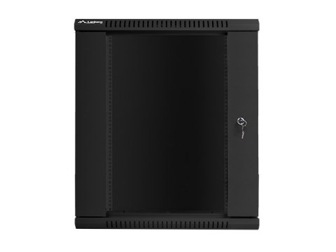 Szafa instalacyjna wisząca 19'' 15U 600X600mm czarna (drzwi szklane) Lanberg