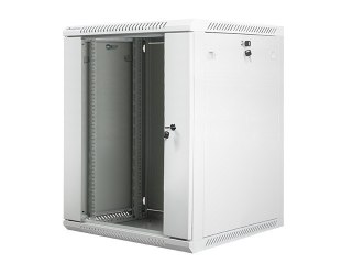 Szafa instalacyjna wisząca 19'' 15U 600X600mm szara (drzwi szklane) Lanberg