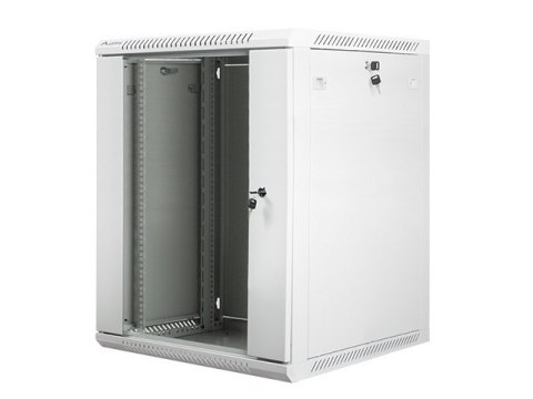 Szafa instalacyjna wisząca 19'' 15U 600X600mm szara (drzwi szklane) Lanberg