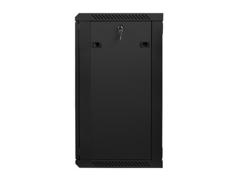 Szafa instalacyjna wisząca 19'' 18U 600X450mm czarna (drzwi szklane) Lanberg