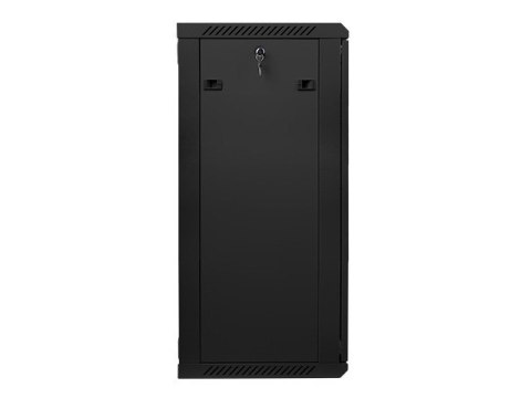 Szafa instalacyjna wisząca 19'' 22U 600X450mm czarna (drzwi szklane) Lanberg