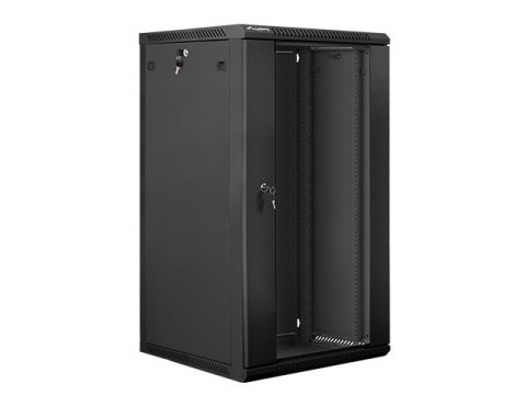 Szafa instalacyjna wisząca 19'' 22U 600X600mm czarna (drzwi szklane) Lanberg
