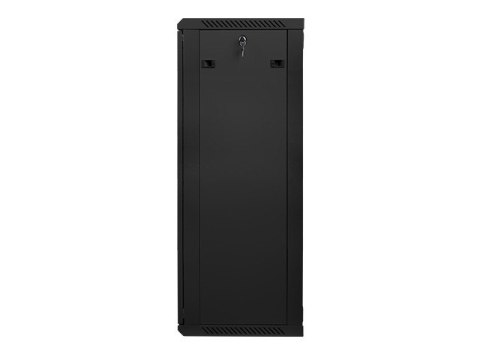 Szafa instalacyjna wisząca 19'' 27U 600X450mm czarna (drzwi szklane) Lanberg