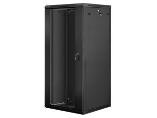 Szafa instalacyjna wisząca 19'' 27U 600X600mm czarna (drzwi szklane) Lanberg