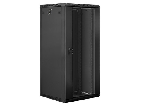 Szafa instalacyjna wisząca 19'' 27U 600X600mm czarna (drzwi szklane) Lanberg