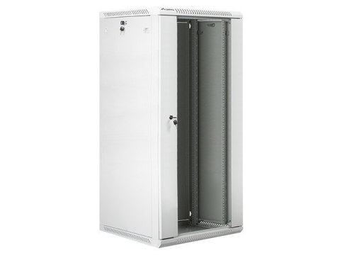 Szafa instalacyjna wisząca 19 cali 27U 600X600mm szara (drzwi szklane)