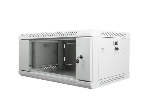 Szafa instalacyjna wisząca 19'' 4U 600X450mm szara (drzwi szklane) Lanberg