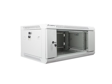 Szafa instalacyjna wisząca 19'' 4U 600X450mm szara (drzwi szklane) Lanberg