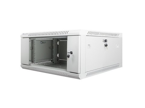 Szafa instalacyjna wisząca 19'' 4U 600X600mm szara (drzwi szklane) Lanberg