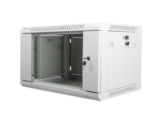 Szafa instalacyjna wisząca 19'' 6U 600X450mm szara (drzwi szklane) Lanberg