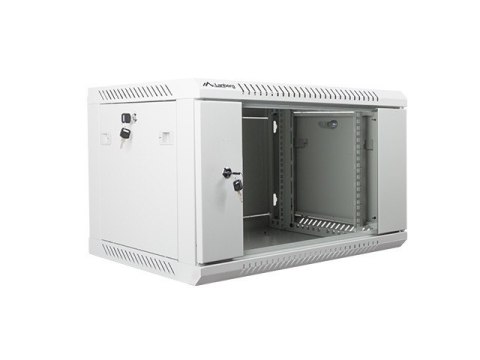Szafa instalacyjna wisząca 19'' 6U 600X450mm szara (drzwi szklane) Lanberg