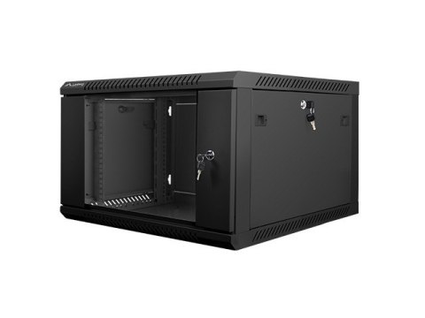Szafa instalacyjna wisząca 19'' 6U 600X600mm czarna (drzwi szklane) Lanberg