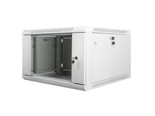 Szafa instalacyjna wisząca 19'' 6U 600X600mm szara (drzwi szklane) Lanberg
