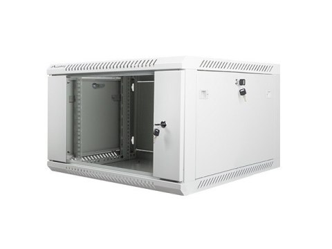 Szafa instalacyjna wisząca 19'' 6U 600X600mm szara (drzwi szklane) Lanberg